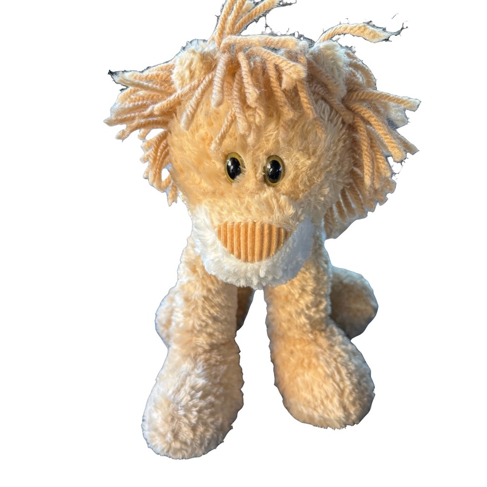 First & Main Lankydoodle Lion Plush Yarn Mane 10" Stuffed Animal